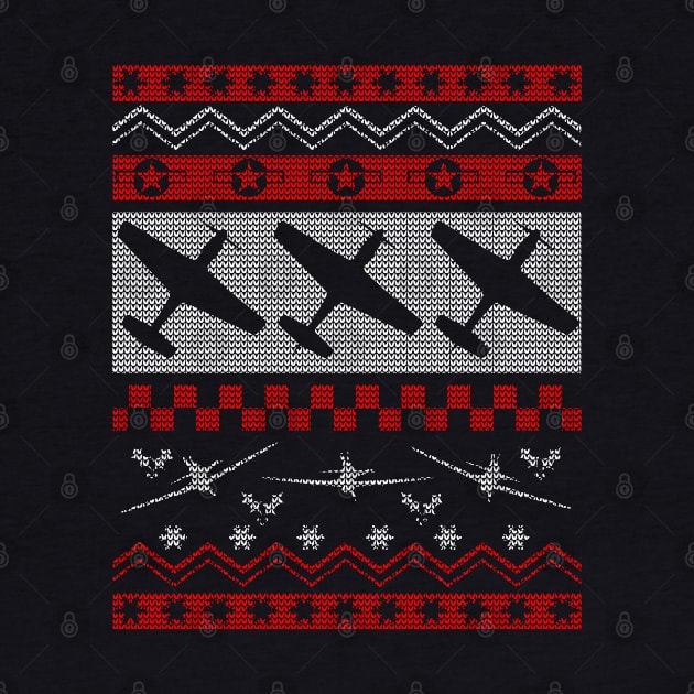 P-51 Mustang "Ugly Christmas Sweater" Tee by DesignedForFlight